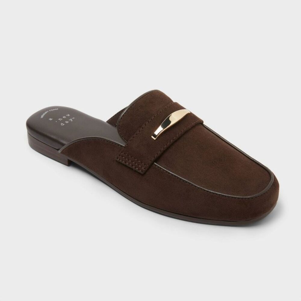 Women's Ginger Mule Loafers - A New Day Chocolate 7